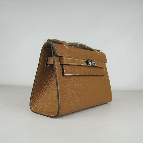 Luxury Hermes Kelly 22cm handbag light coffee