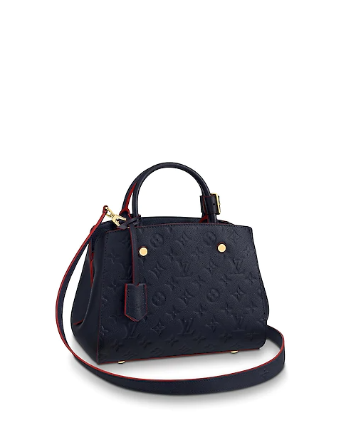 Louis Vuitton Montaigne BB Monogram Empreinte Leather Marine Rouge