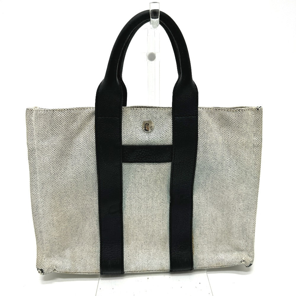 HERMES Tote Bag Toile H, Leather gray Sac Arne PM