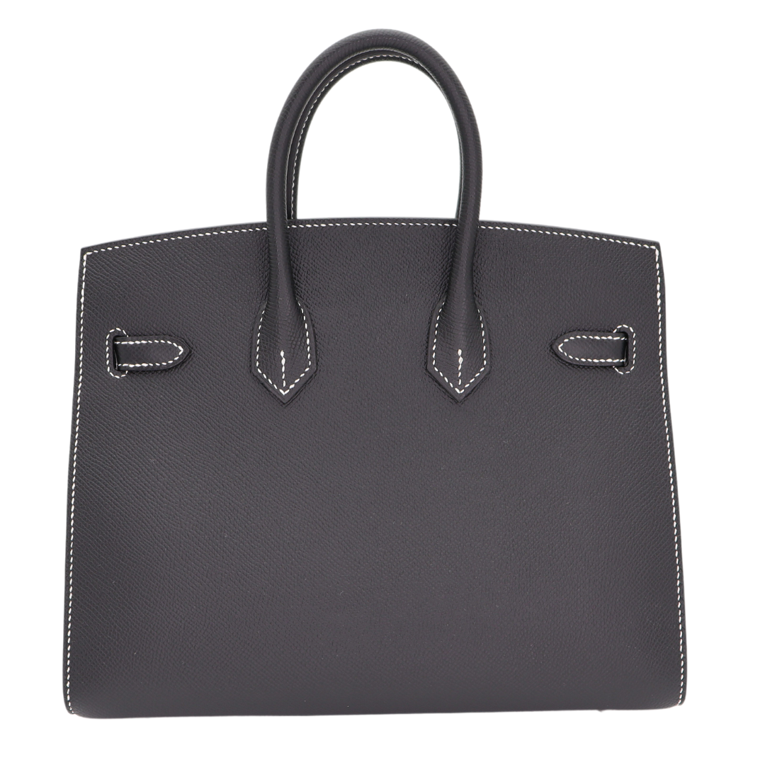 Hermes25cm Birkin Sellier HSS Black Epsom leather Brushed Palladium Hardware