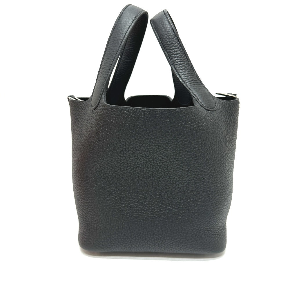 HERMES Handbag Taurillon Clemence black Picotan Lock PM Women