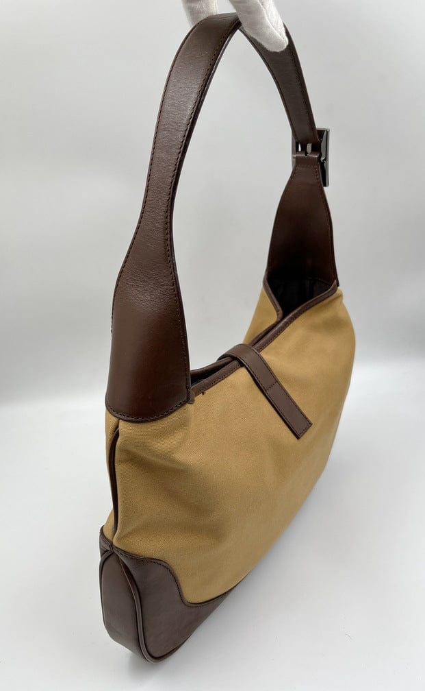 Gucci Jackie Leather Canvas Shoulder Bag Style 27