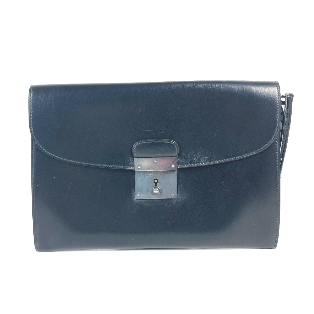 HERMES Clutch bag Box scarf black bag pouch Kirius mens