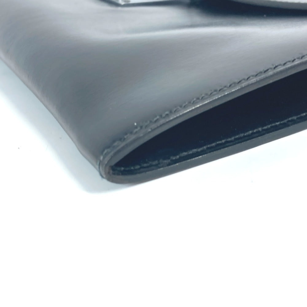 HERMES Clutch bag Box scarf black bag pouch Kirius mens