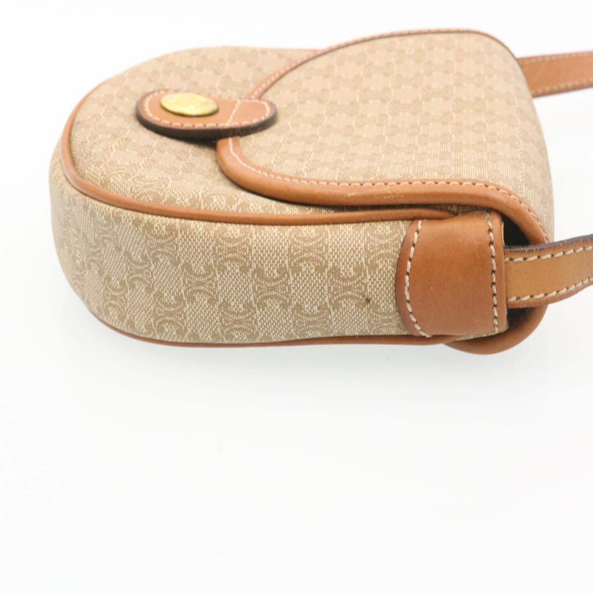 Luxury CELINE Macadam Canvas Shoulder Bag Brown 28459