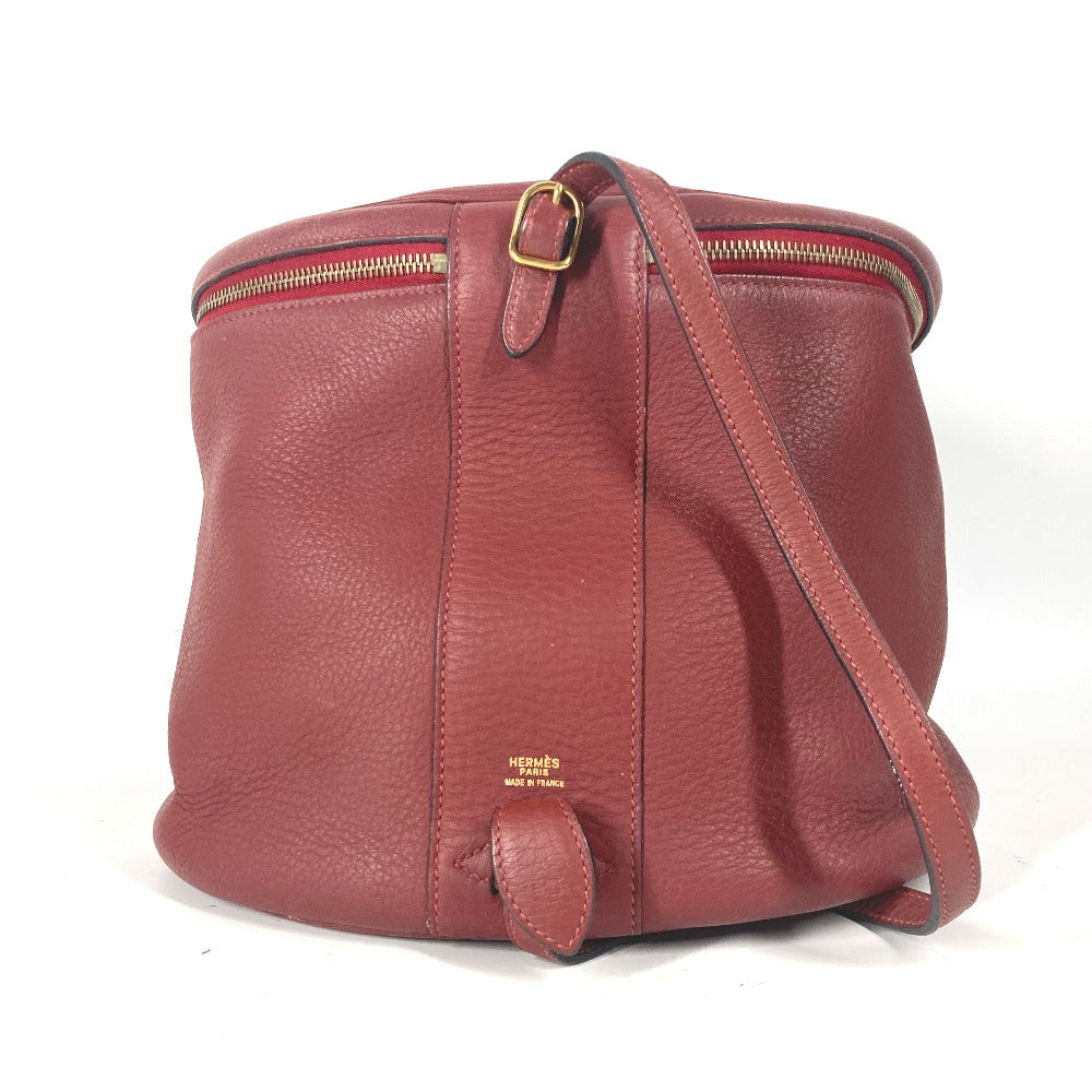 HERMES Handbag leather Red City Women