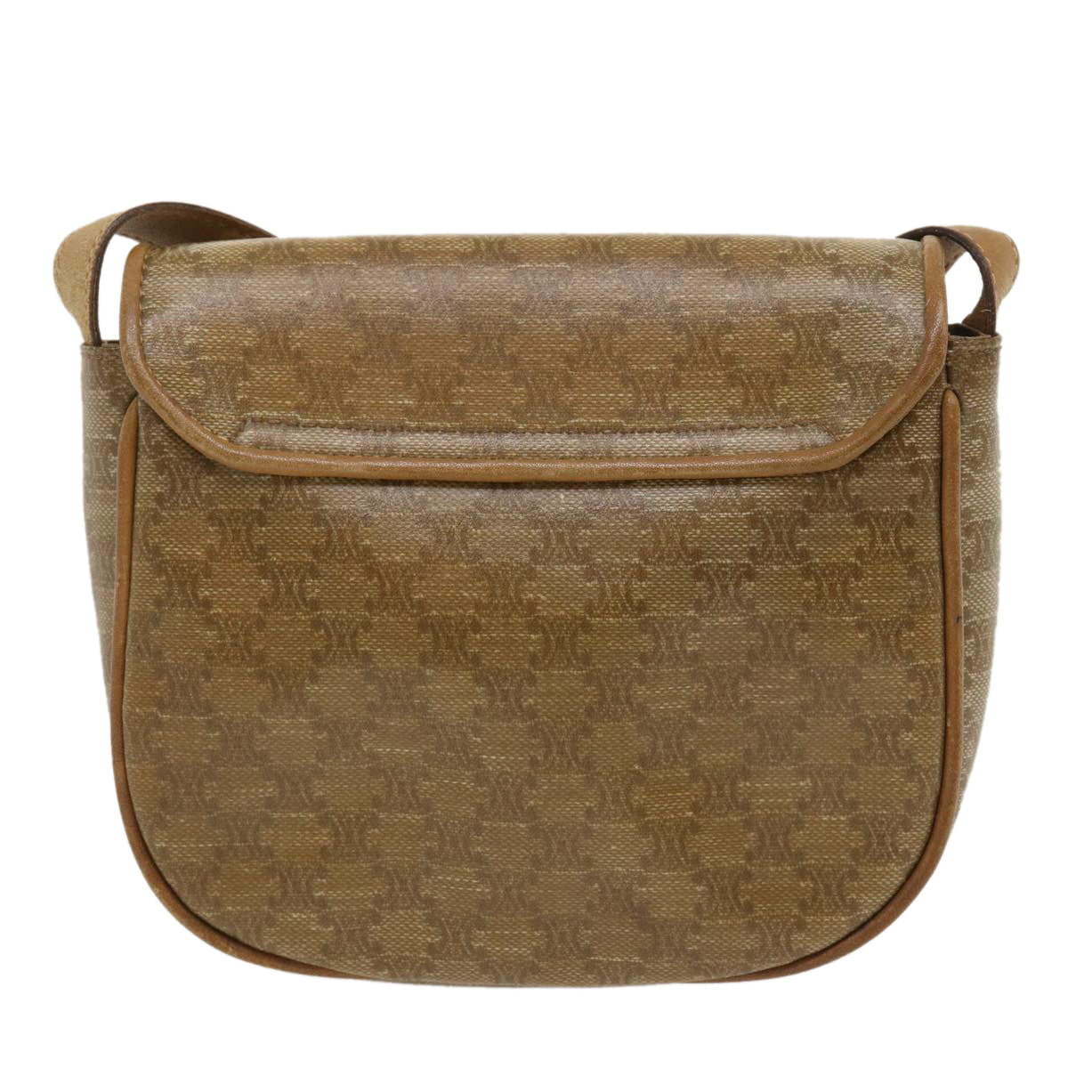Luxury CELINE Macadam Canvas Shoulder Bag Beige 29662