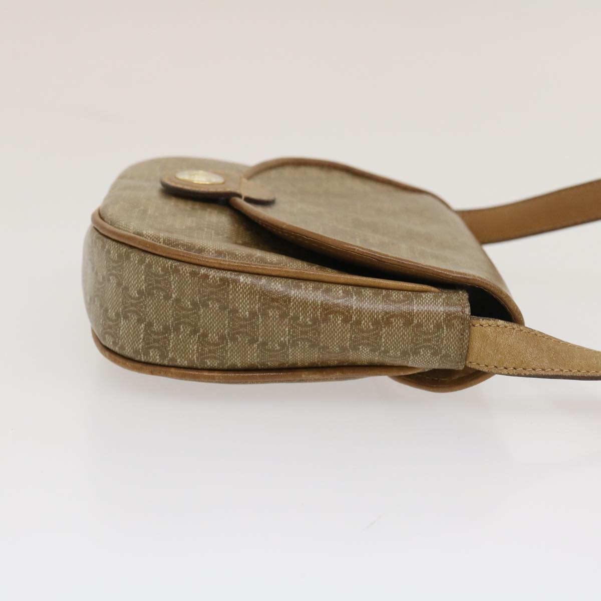 Luxury CELINE Macadam Canvas Shoulder Bag Beige 29662