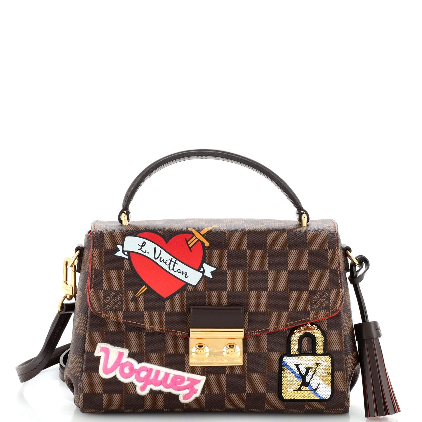 Louis Vuitton Croisette Handbag Limited Edition Patches Damier
