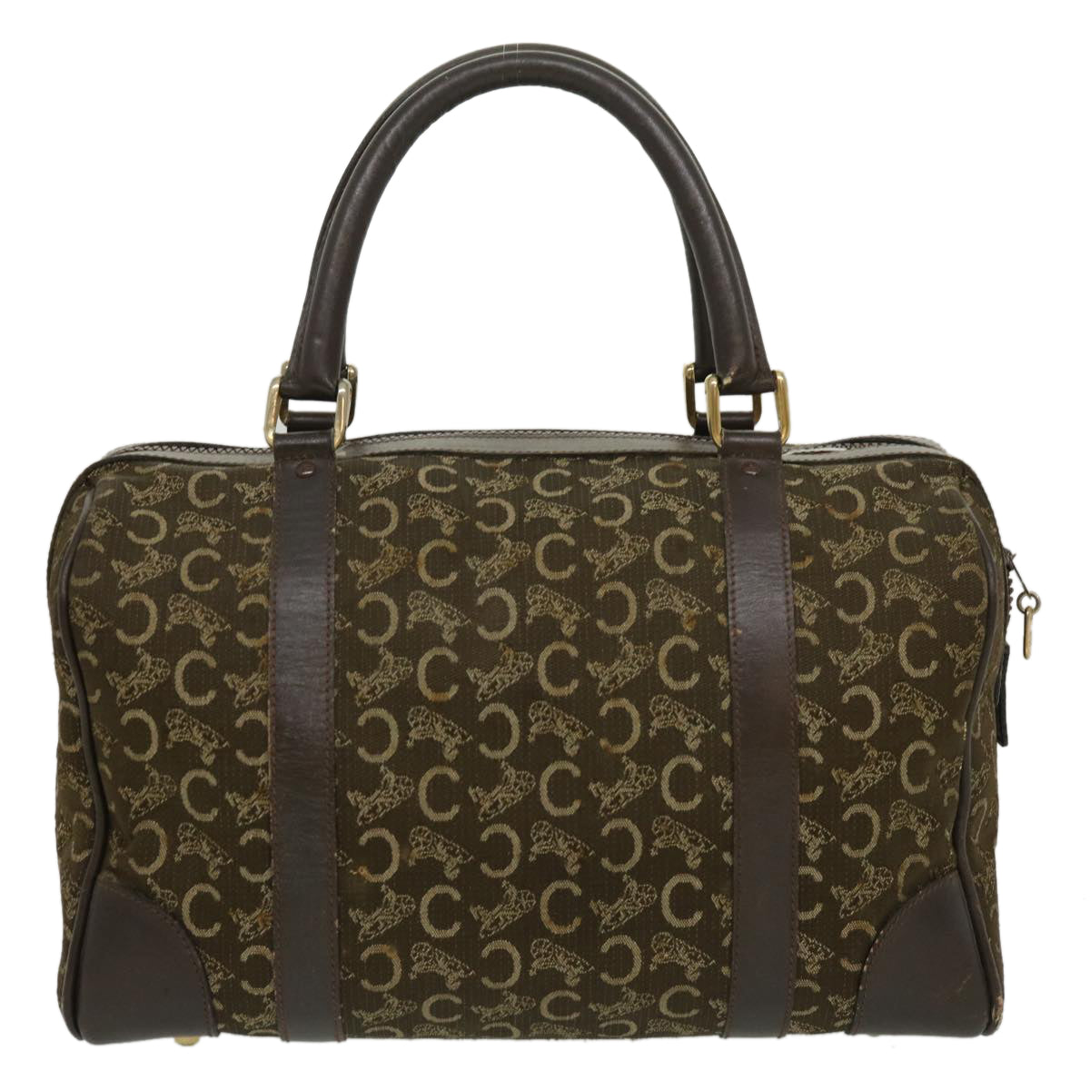 Luxury CELINE C Macadam Canvas Hand Bag Brown 29810