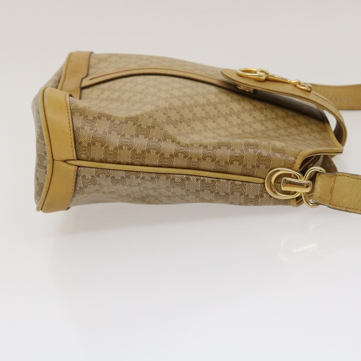 Luxury CELINE Macadam Canvas Shoulder Bag Beige 29812