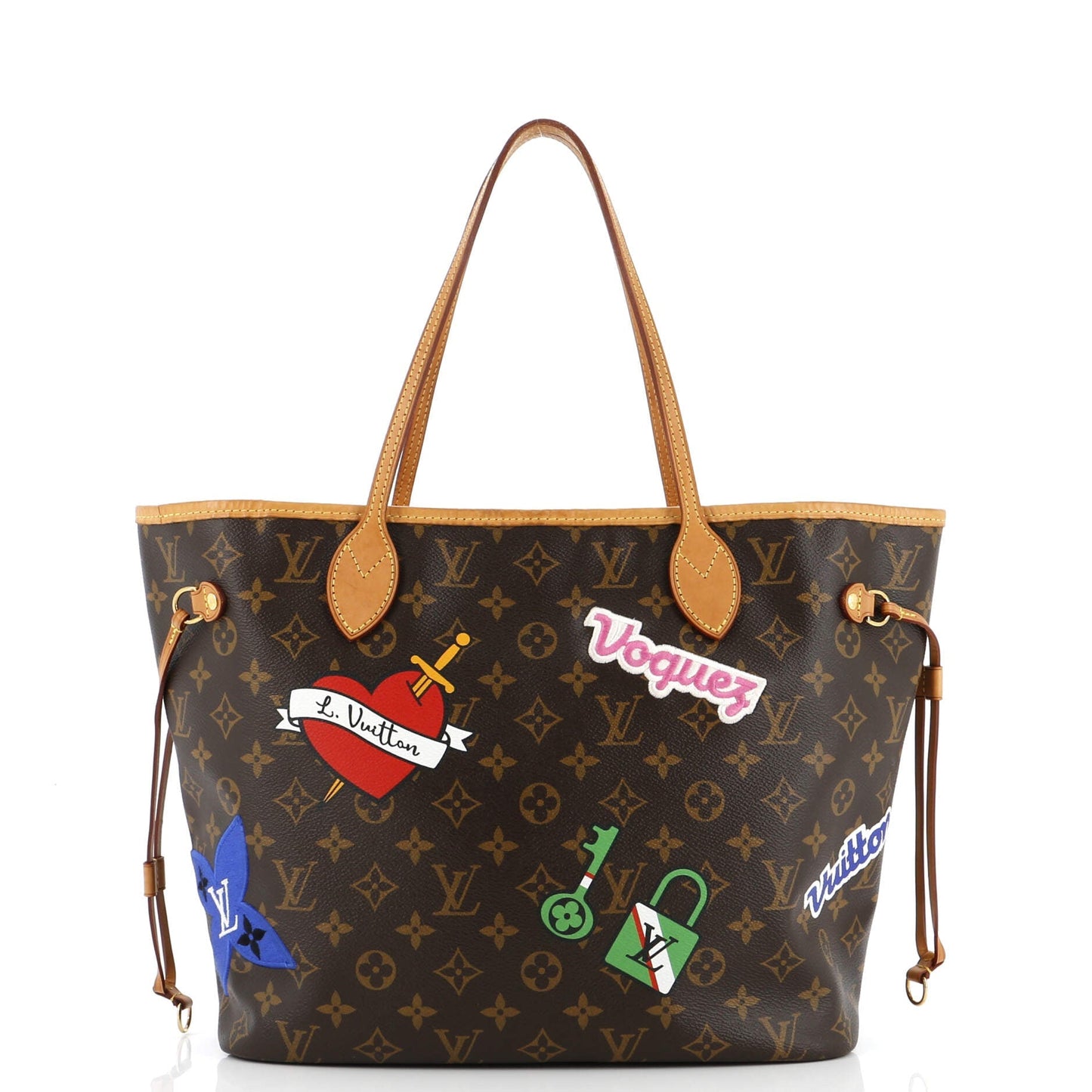 Louis Vuitton Neverfull NM Tote Limited Edition Patches Monogram Canvas MM