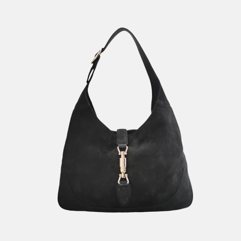 Gucci Jackie 1961 Medium Black Suede Leather Bag