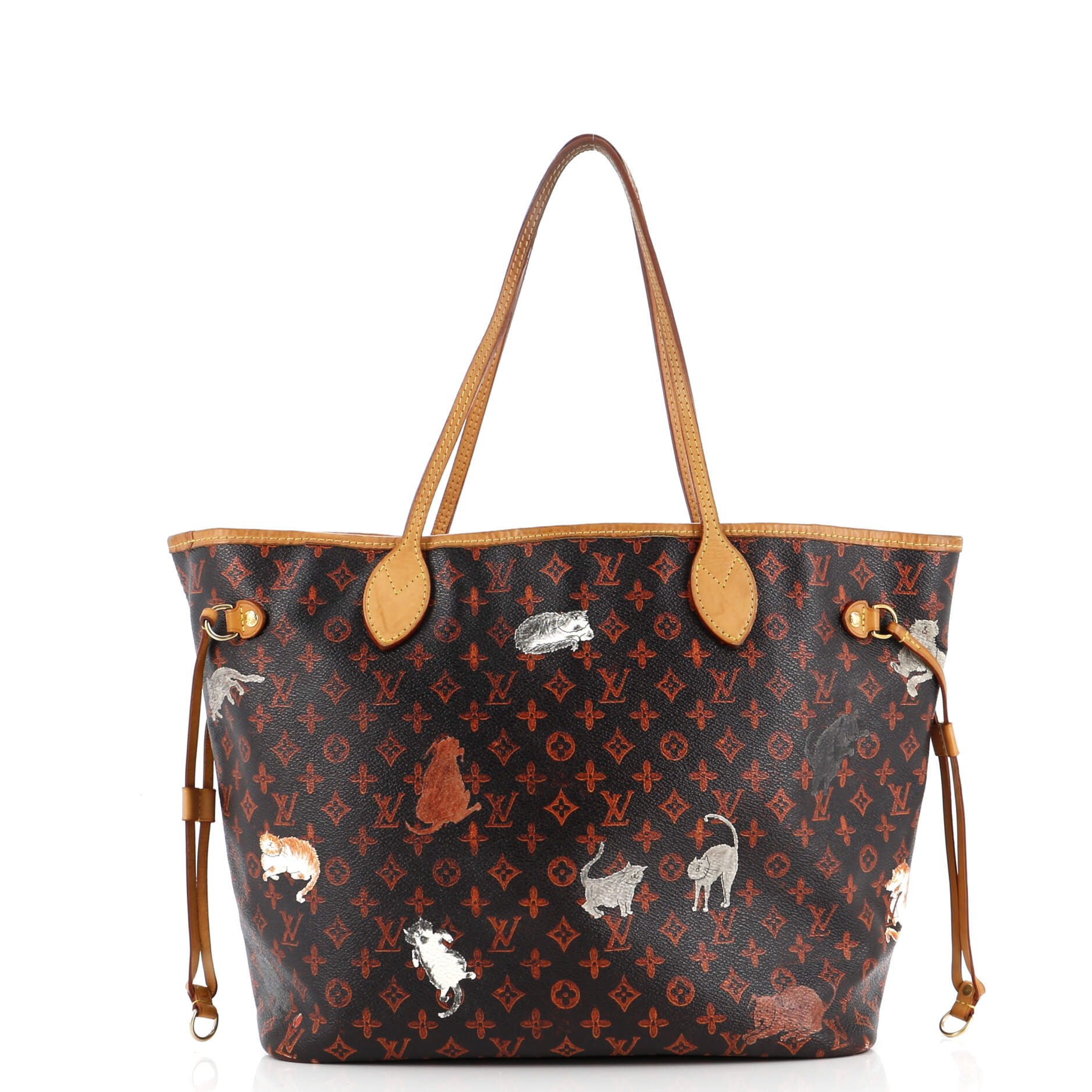 Louis Vuitton Neverfull NM Tote Limited Edition Grace Coddington Catogram Canvas MM