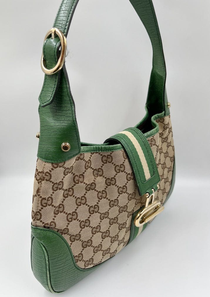 Gucci Jackie Leather Canvas Shoulder Bag Style 17