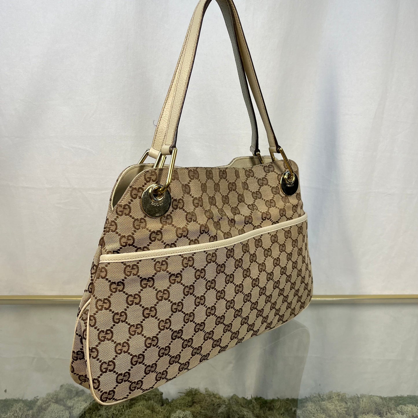 Gucci Leather Canvas Tote