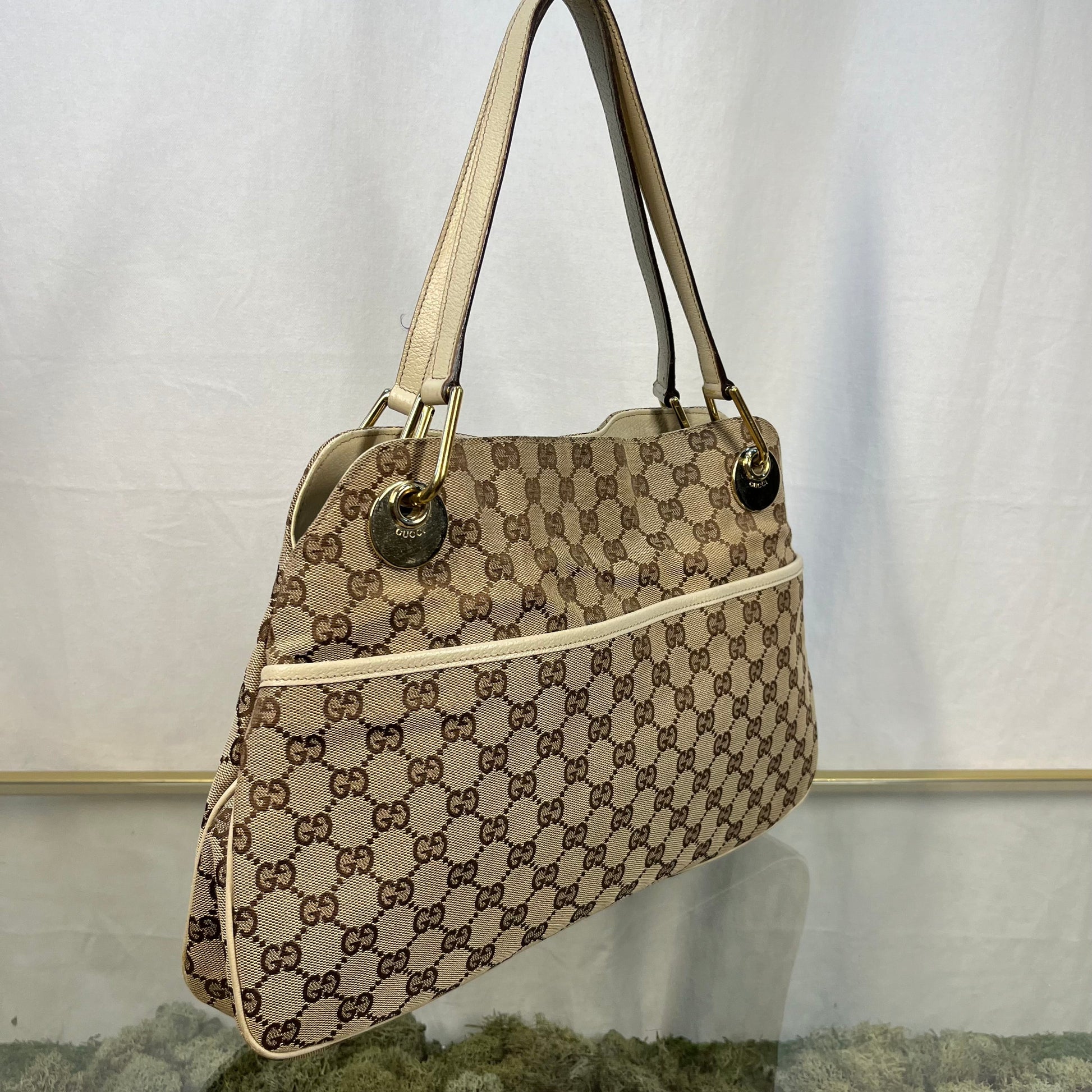 Gucci Leather Canvas Tote