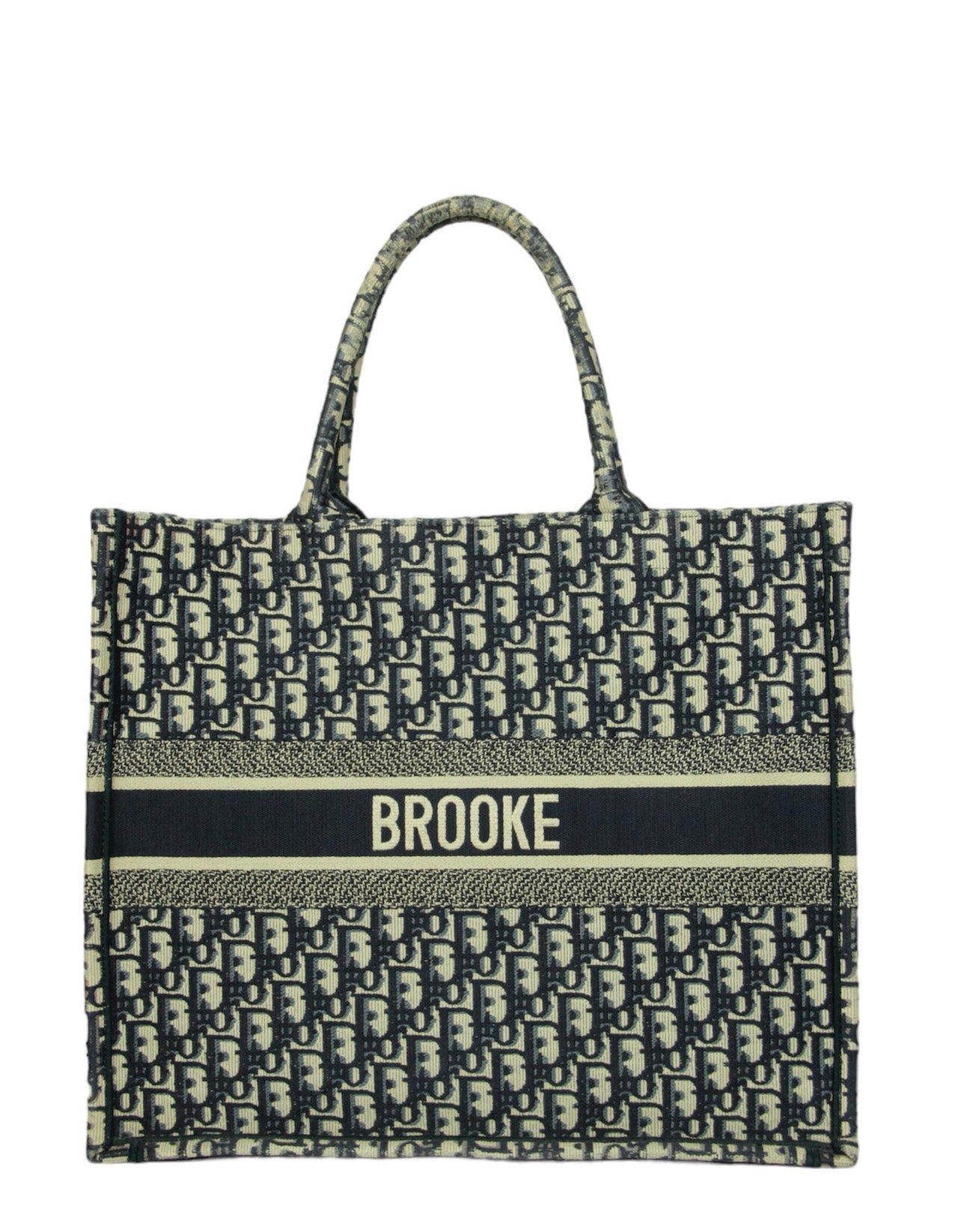 Christian Dior Blue Oblique Monogram Book Tote Bag w/ BROOKE