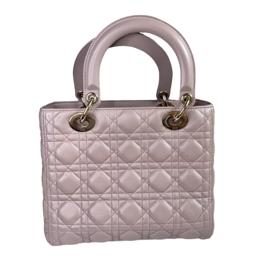 Lady Dior Medium Bag Pink Cannage Leather