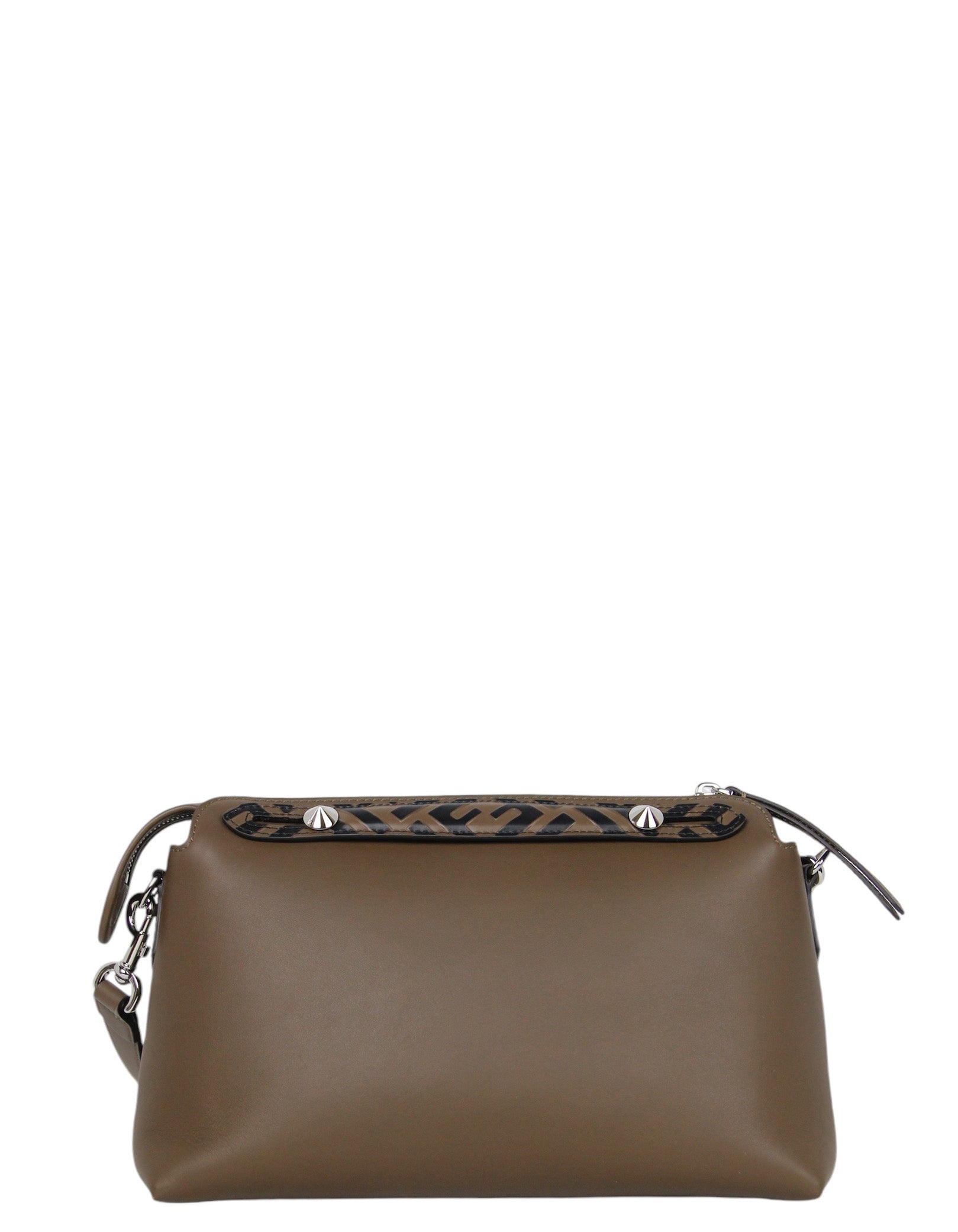 Fendi Brown Leather Monogram By The Way Medium Boston Bag