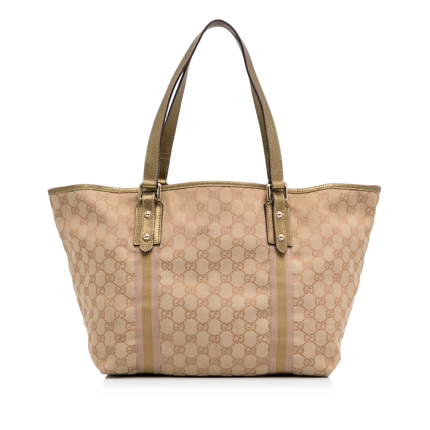 Gucci Tan Leather Canvas Tote Style 5