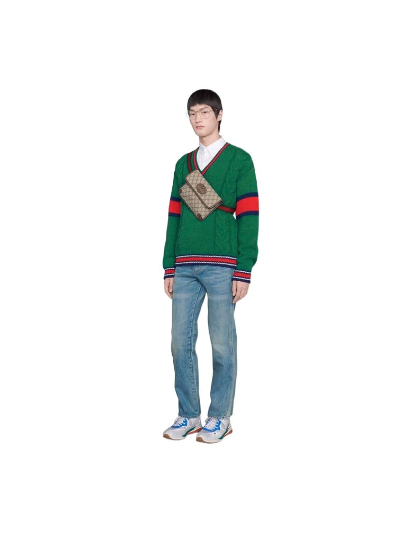 Gucci Leather Canvas Crossbody Style 19
