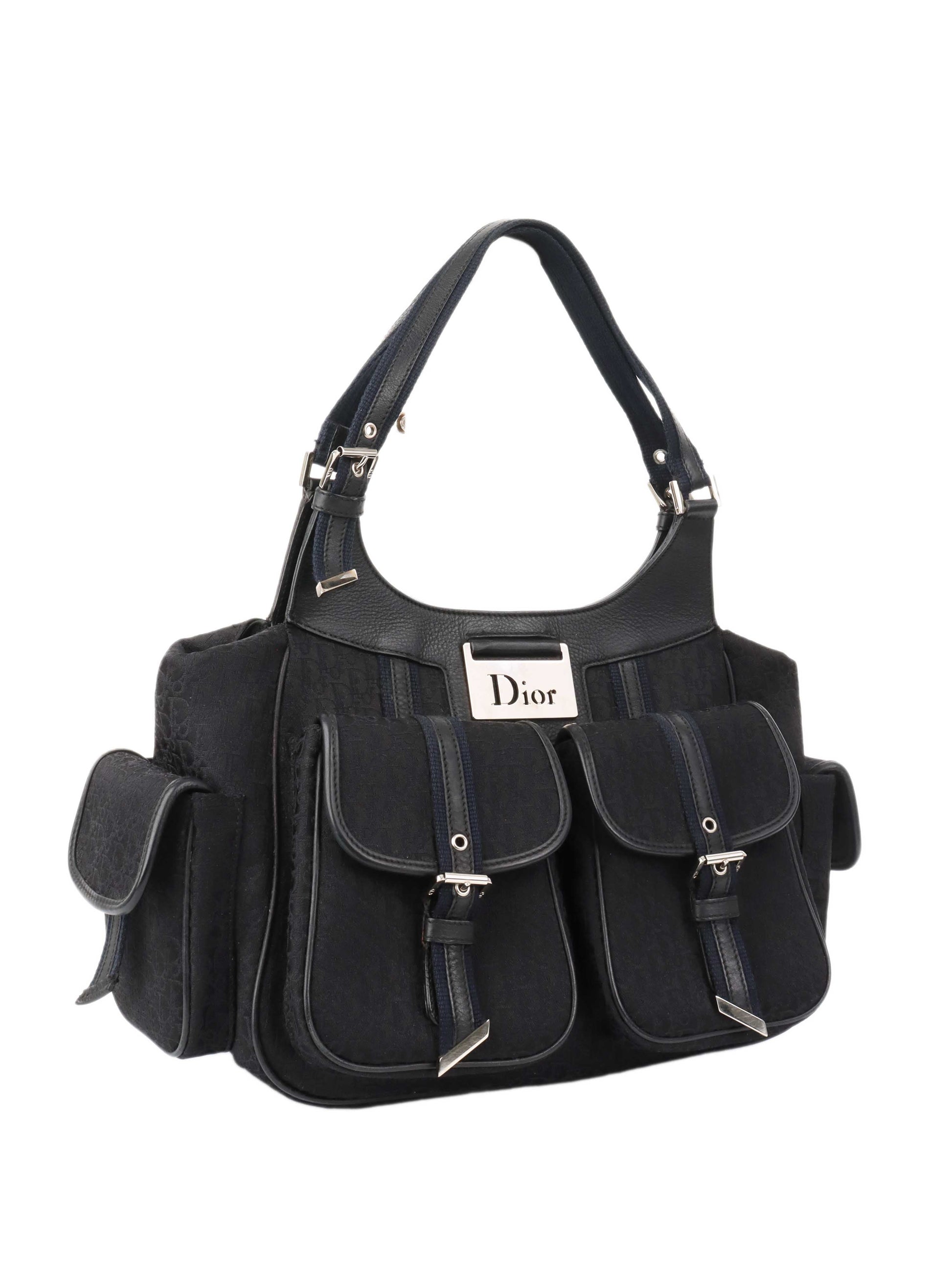 Dior Black Canvas Pocket Bag.