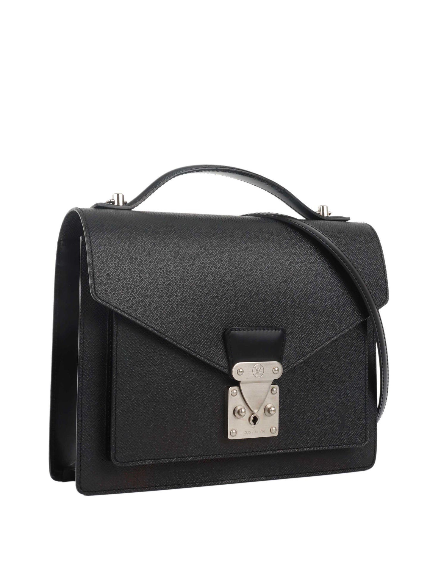 Louis Vuitton Black Monceau Messenger Bag.