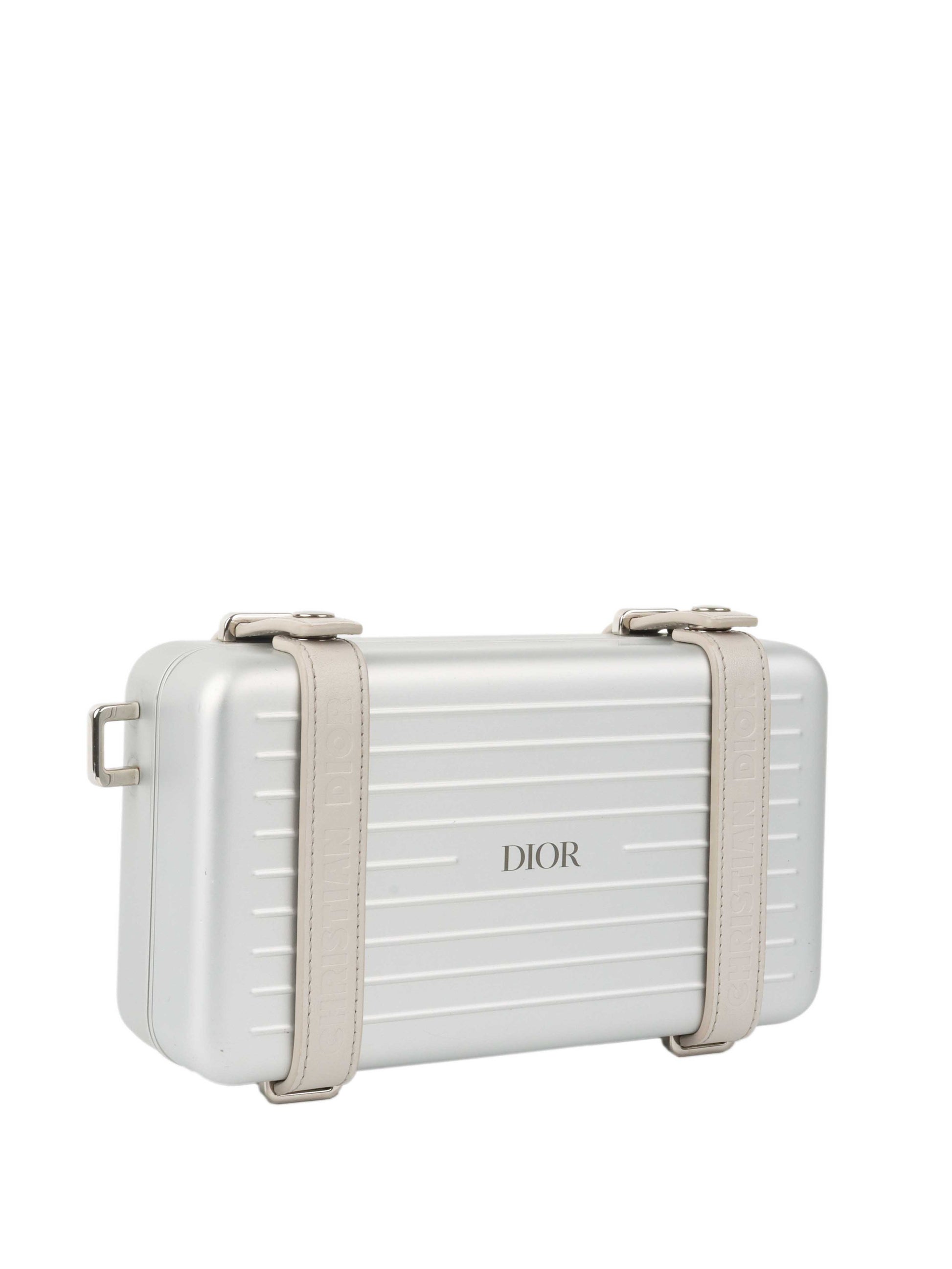 Dior x RIMOWA Silver Personal Clutch Case.