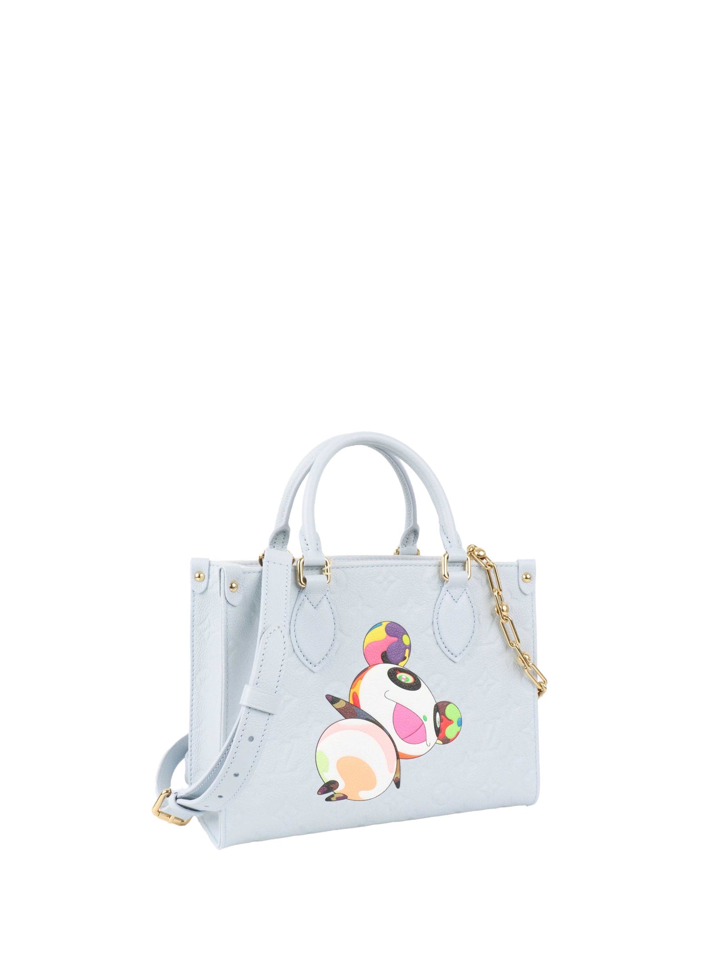 Louis Vuitton x Takashi Murakami OnTheGo PM Washed Blue Monogram Empreinte Leather.