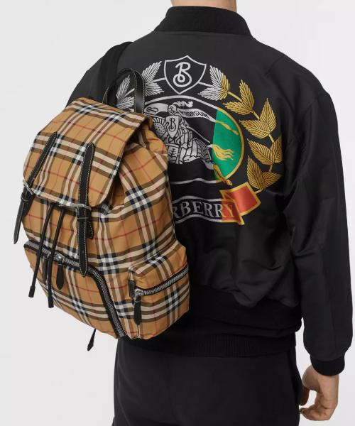 Burberry The Medium Rucksack in Check Nylon