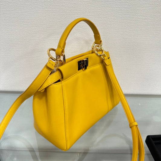 Fendi Peekaboo Mini 2way Leather Bag Yellow
