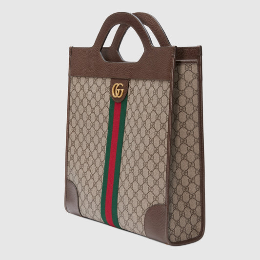 Gucci Monogram Leather Canvas Tote