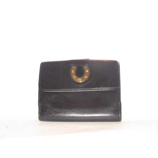 Gucci Navy Leather Exterior With Red Leather Lining And Gold G Hinge Closure Wallet
