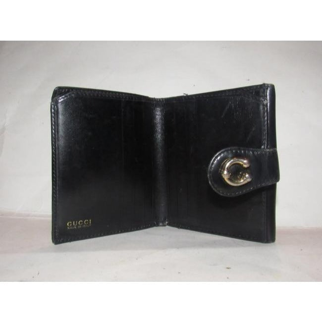 Gucci Navy Leather Exterior With Red Leather Lining And Gold Horseshoe Accent Walletdesigner