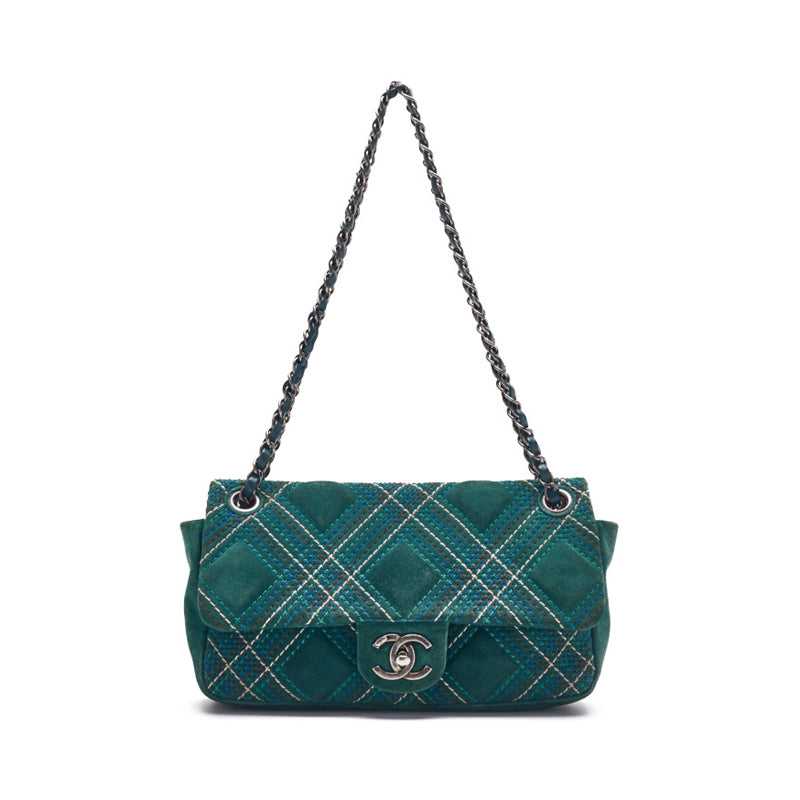 CHANEL CHANEL Wild Stitch Chain Shoulder Swede Green (Silver G ) Shoulder Bag Mini Shoulder Bag Bag Hybrid ? Ship? Netherlands Online