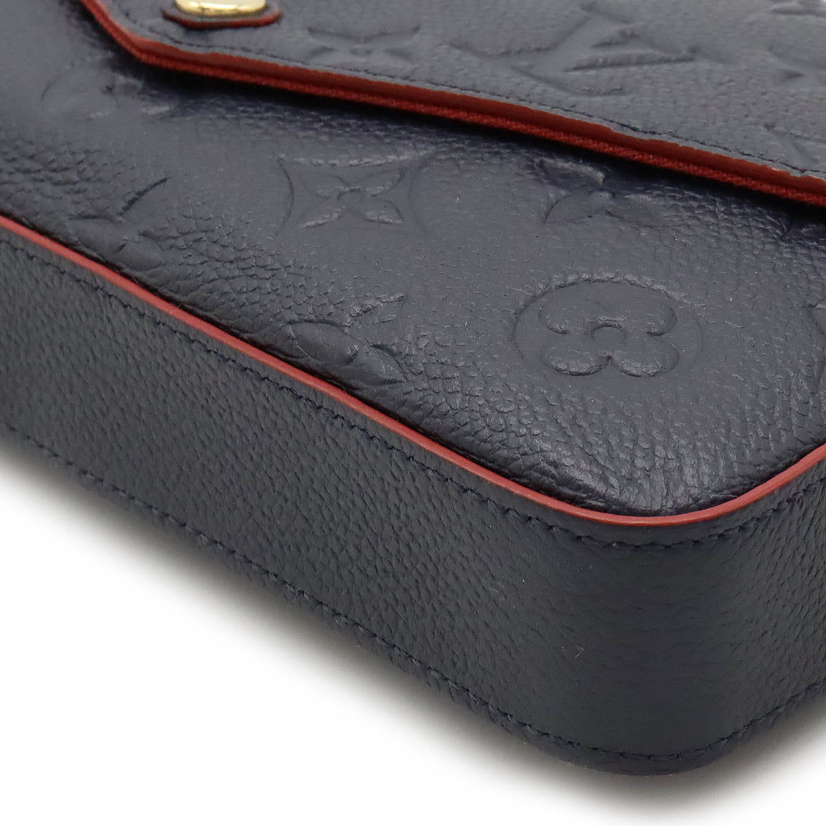 LOUIS VUITTON Louis Vuitton Monogram Emplant Poschet Felice Ferretche 2WAY Sheldor Marine Rouge M64099