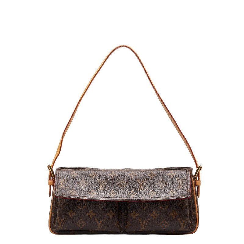 Louis Vuitton Monogram Vivace MM Handbag M51164 Brown PVC Leather Louis Vuitton