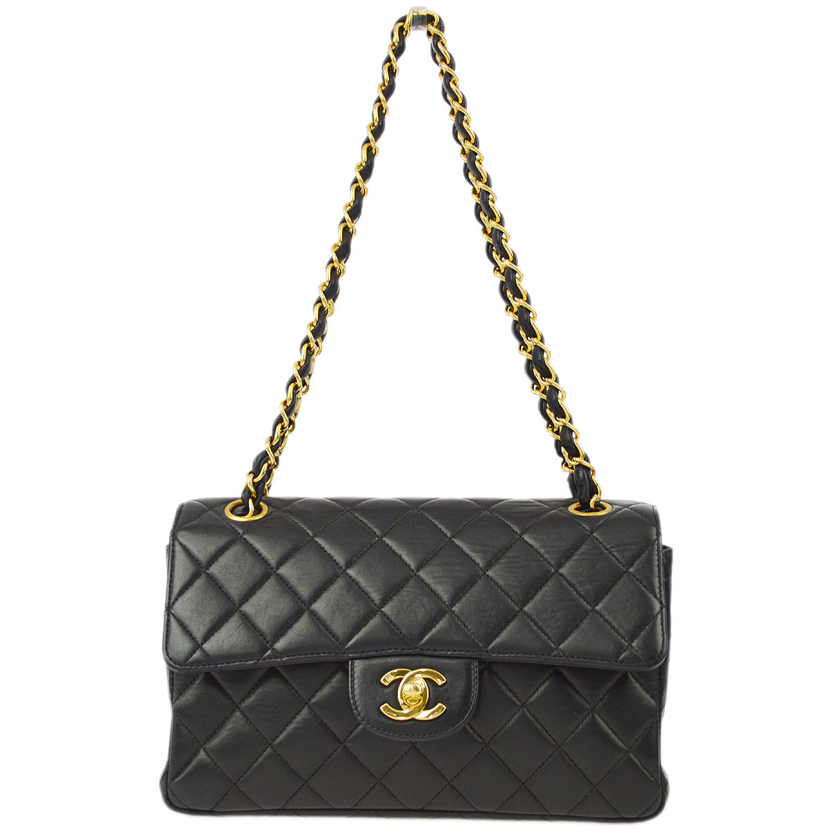Chanel Black Lambskin Small Double Sided Classic Flap Bag