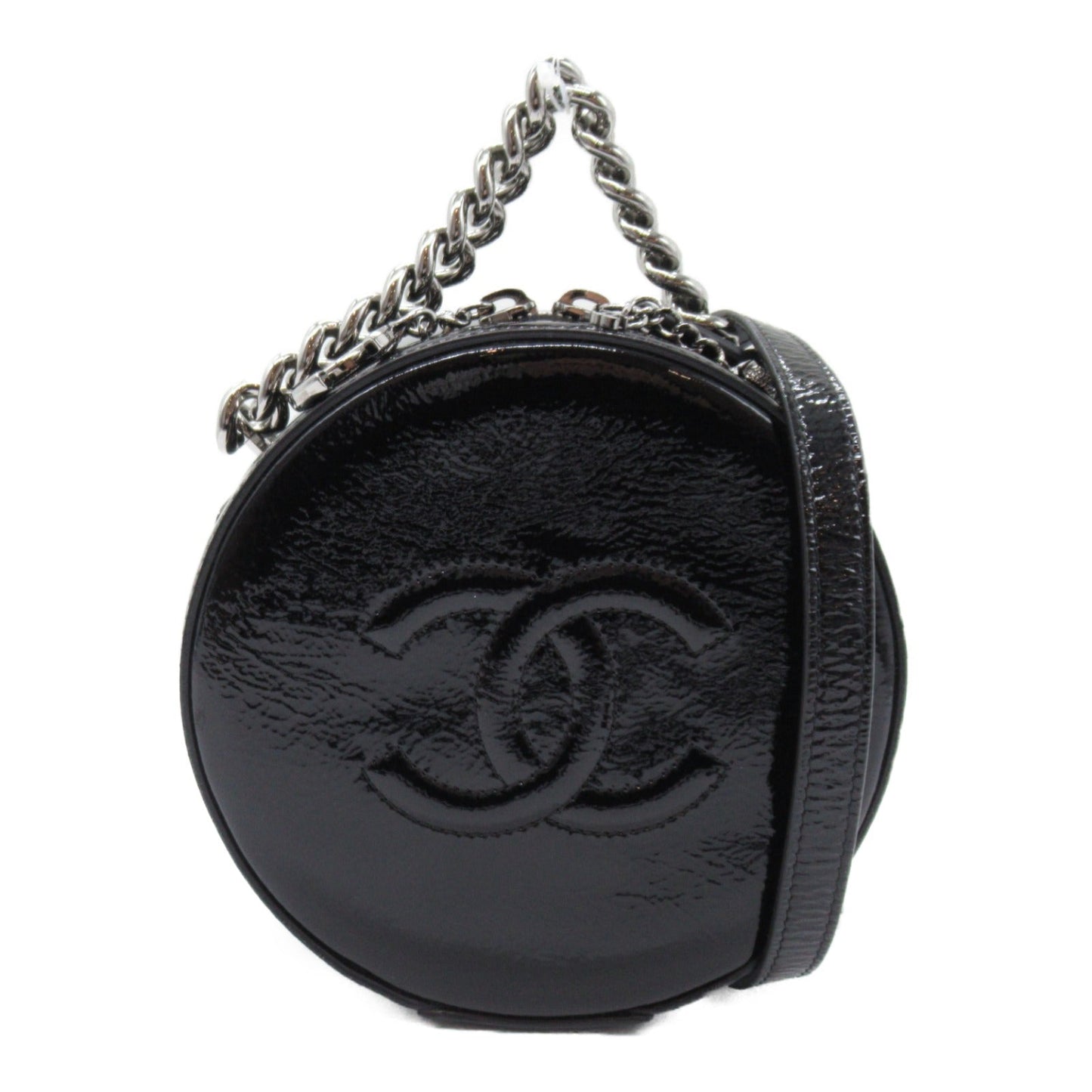 CHANEL CHANEL Round Azure Shoulder Bag Shoulder Bag Patent Leather Black A91946
