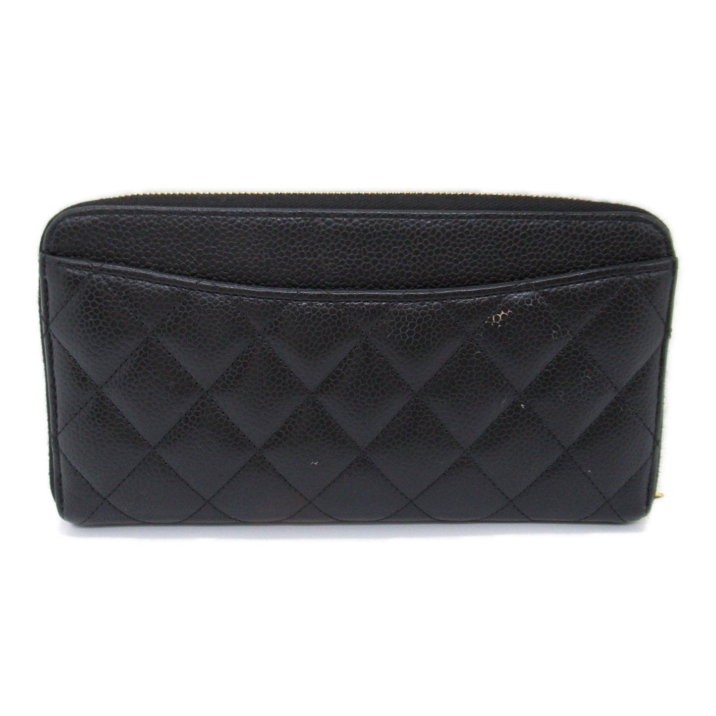 Chanel Chantal Matrasse Round Long Wallet Round Long Wallet Caviar S Black Ladies