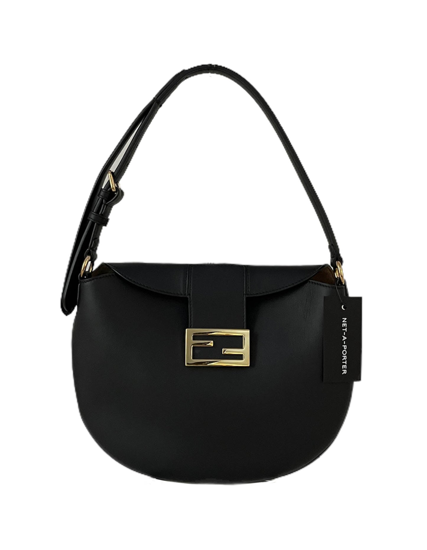 Fendi NEW 2021 Black Small Crescent Shoulder Bag