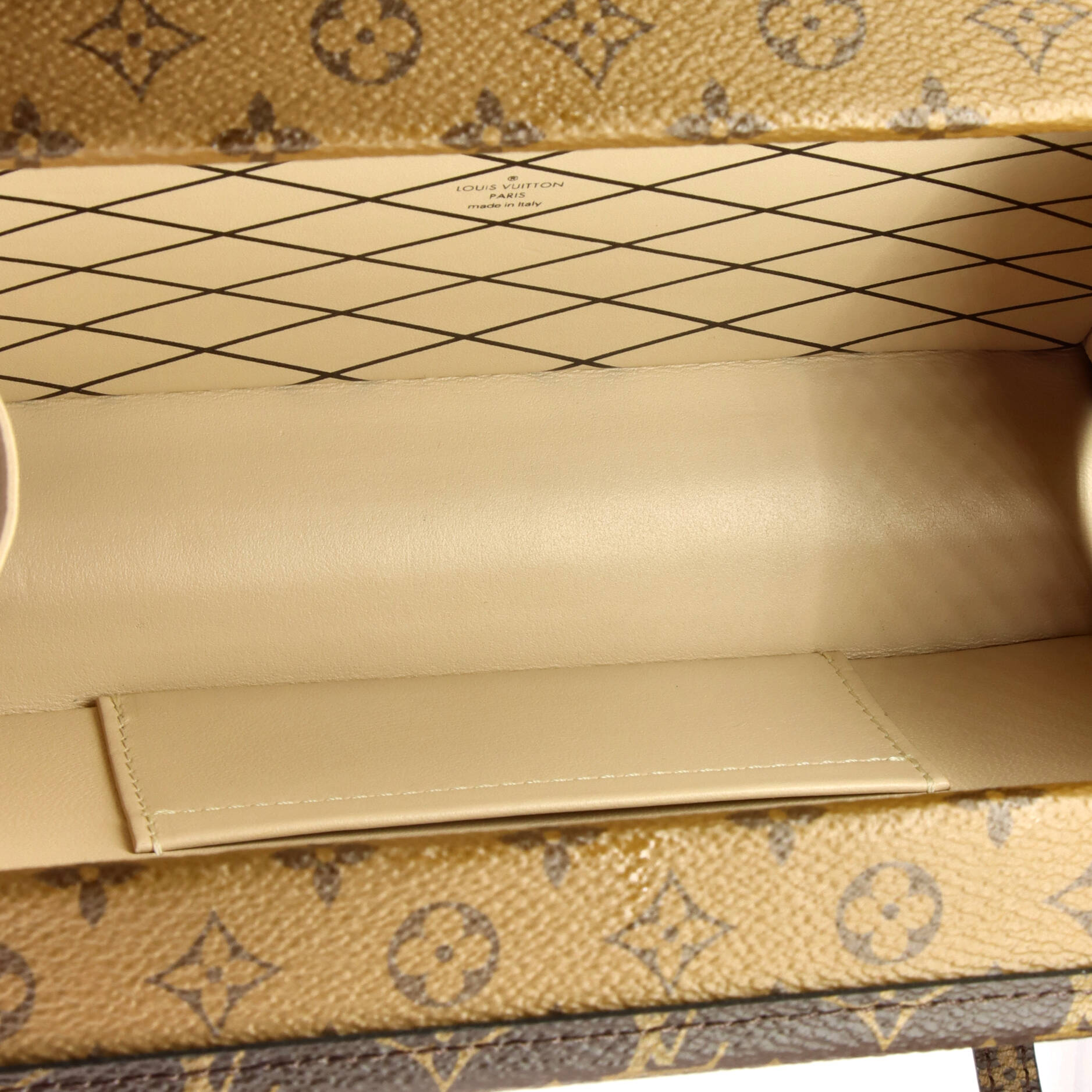 Louis Vuitton Petite Malle Handbag Reverse Monogram Canvas
