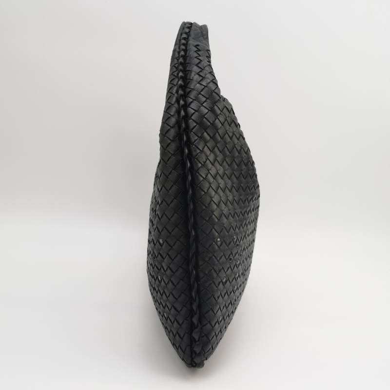 Bottega Veneta Intrecciato Hobo Bag Medium Black leather with Metal Studs 45cm