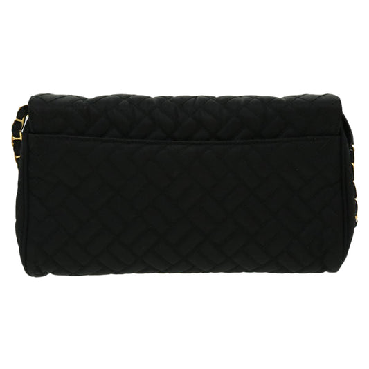 Prada Chain Shoulder Bag Nylon Black Gold