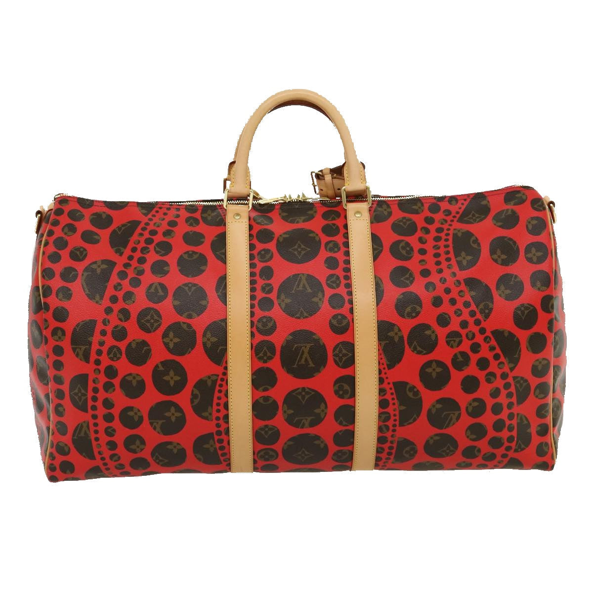 LOUIS VUITTON Monogram Yayoi Kusama Keepall Bandouliere55 Bag M40695 Auth 30515A
