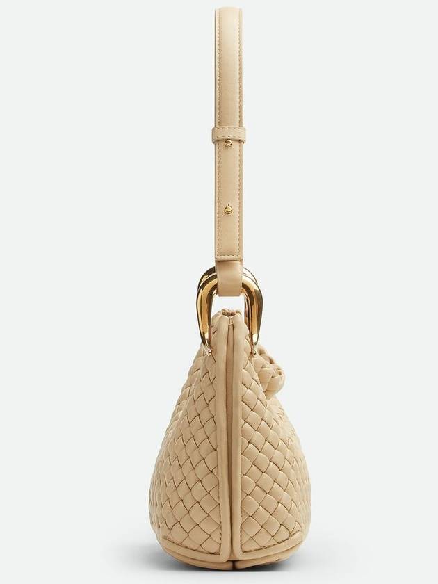 Luxury Bottega Veneta Small Clicker Shoulder Bag Beige