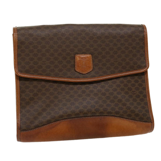 Luxury CELINE Macadam Canvas Clutch Bag Brown 30906
