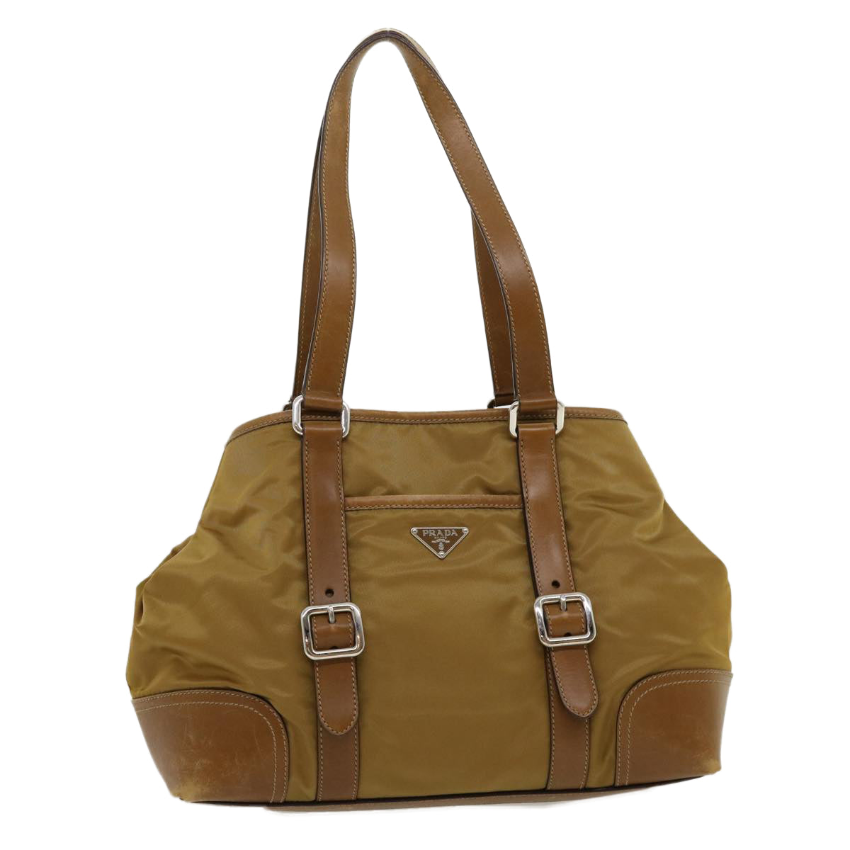 Prada Shoulder Bag Nylon Khaki