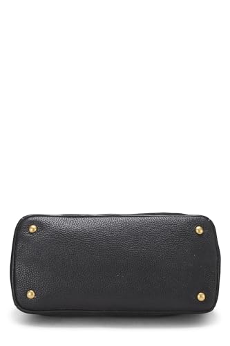 Prada, Black Vitello Daino Convertible Tote, Black